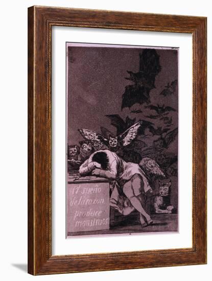 El Sueno De La Razon Produce Monstros-Francisco de Goya-Framed Art Print