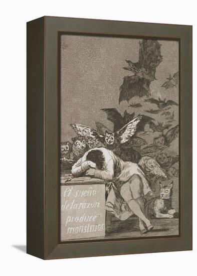 El Sueño De La Razón Produce Monstruos (The Sleep of Reason Produces Monsters)-Francisco de Goya-Framed Premier Image Canvas