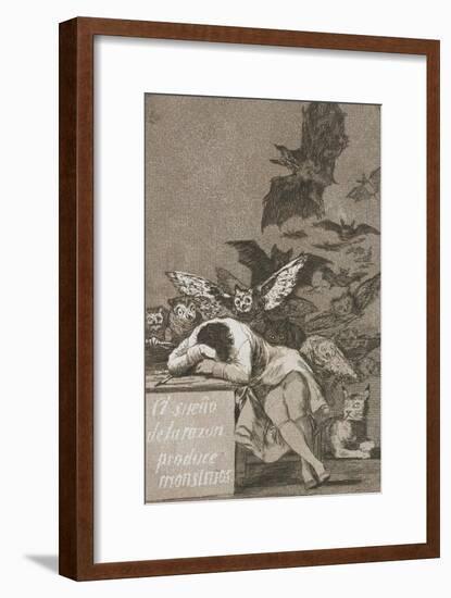 El Sueño De La Razón Produce Monstruos (The Sleep of Reason Produces Monsters)-Francisco de Goya-Framed Giclee Print