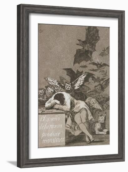 El Sueño De La Razón Produce Monstruos (The Sleep of Reason Produces Monsters)-Francisco de Goya-Framed Giclee Print