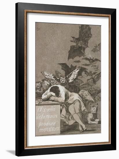 El Sueño De La Razón Produce Monstruos (The Sleep of Reason Produces Monsters)-Francisco de Goya-Framed Giclee Print