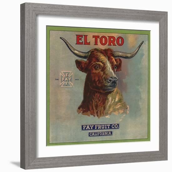 El Toro Brand - California - Citrus Crate Label-Lantern Press-Framed Art Print