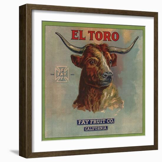 El Toro Brand - California - Citrus Crate Label-Lantern Press-Framed Art Print