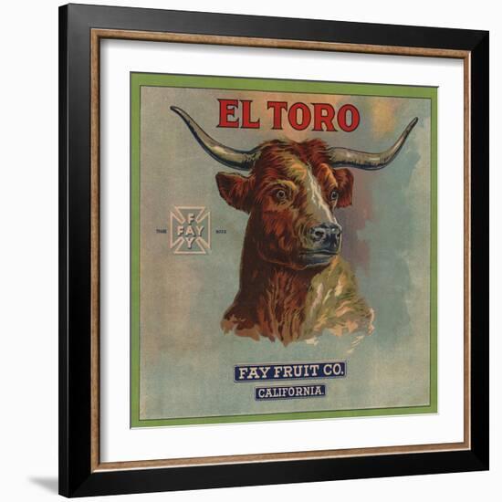 El Toro Brand - California - Citrus Crate Label-Lantern Press-Framed Art Print