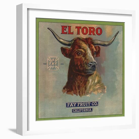 El Toro Brand - California - Citrus Crate Label-Lantern Press-Framed Art Print