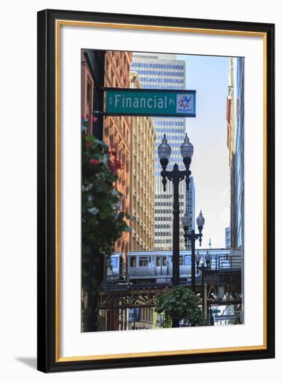 El Train in the Loop, Downtown Chicago, Illinois, United States of America, North America-Amanda Hall-Framed Photographic Print