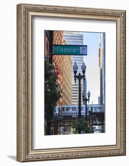 El Train in the Loop, Downtown Chicago, Illinois, United States of America, North America-Amanda Hall-Framed Photographic Print