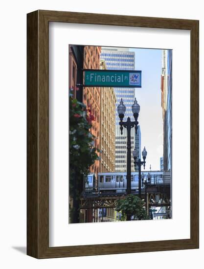 El Train in the Loop, Downtown Chicago, Illinois, United States of America, North America-Amanda Hall-Framed Photographic Print