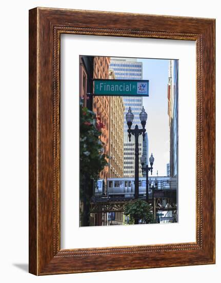 El Train in the Loop, Downtown Chicago, Illinois, United States of America, North America-Amanda Hall-Framed Photographic Print