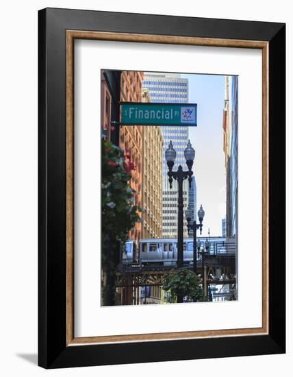 El Train in the Loop, Downtown Chicago, Illinois, United States of America, North America-Amanda Hall-Framed Photographic Print