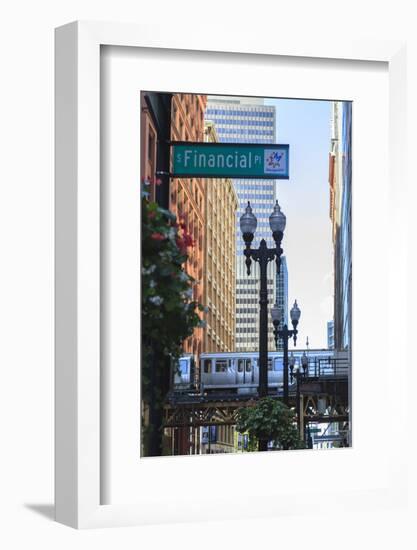 El Train in the Loop, Downtown Chicago, Illinois, United States of America, North America-Amanda Hall-Framed Photographic Print