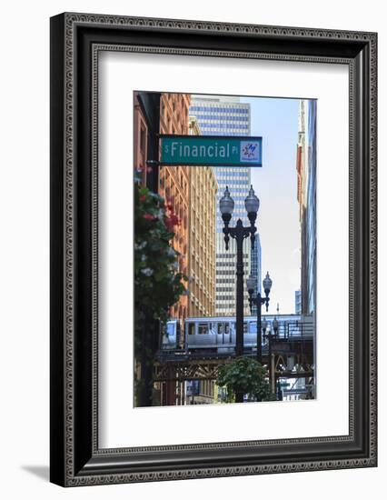 El Train in the Loop, Downtown Chicago, Illinois, United States of America, North America-Amanda Hall-Framed Photographic Print