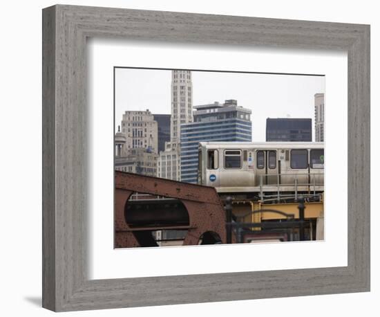 El Train on the Elevated Train System, the Loop, Chicago, Illinois, USA-Amanda Hall-Framed Photographic Print