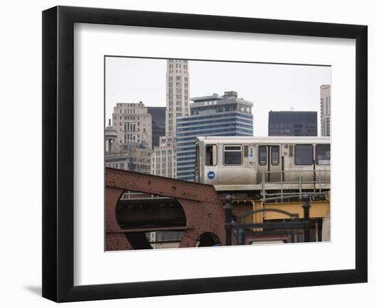 El Train on the Elevated Train System, the Loop, Chicago, Illinois, USA-Amanda Hall-Framed Photographic Print