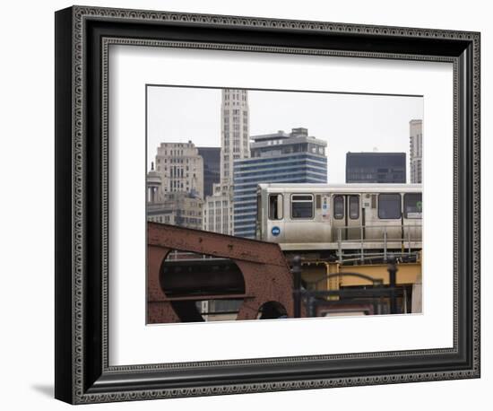 El Train on the Elevated Train System, the Loop, Chicago, Illinois, USA-Amanda Hall-Framed Photographic Print