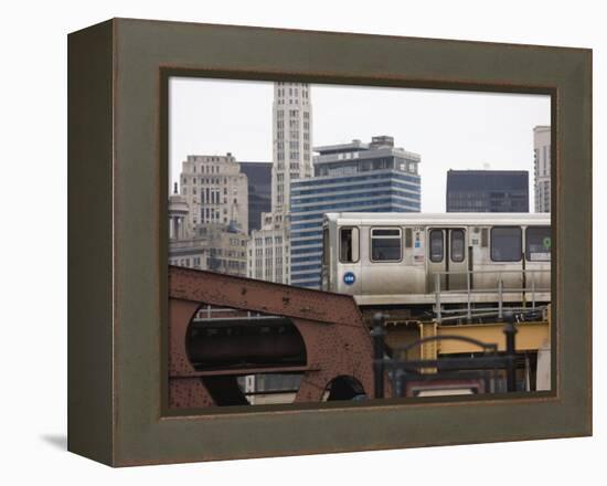 El Train on the Elevated Train System, the Loop, Chicago, Illinois, USA-Amanda Hall-Framed Premier Image Canvas