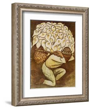 El Vendedora De Alcatraces-Diego Rivera-Framed Art Print