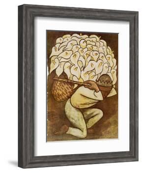 El Vendedora De Alcatraces-Diego Rivera-Framed Art Print