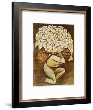 El Vendedora De Alcatraces-Diego Rivera-Framed Art Print