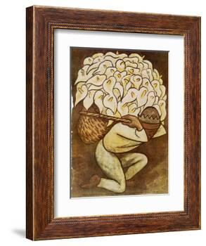 El Vendedora De Alcatraces-Diego Rivera-Framed Art Print