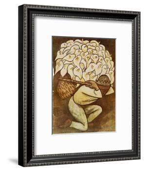 El Vendedora De Alcatraces-Diego Rivera-Framed Art Print