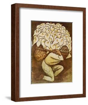 El Vendedora De Alcatraces-Diego Rivera-Framed Art Print