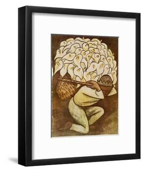 El Vendedora De Alcatraces-Diego Rivera-Framed Art Print