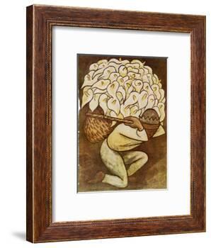 El Vendedora De Alcatraces-Diego Rivera-Framed Art Print