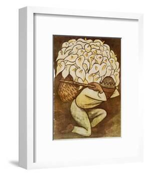 El Vendedora De Alcatraces-Diego Rivera-Framed Art Print