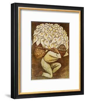 El Vendedora De Alcatraces-Diego Rivera-Framed Art Print