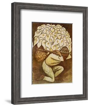 El Vendedora De Alcatraces-Diego Rivera-Framed Art Print
