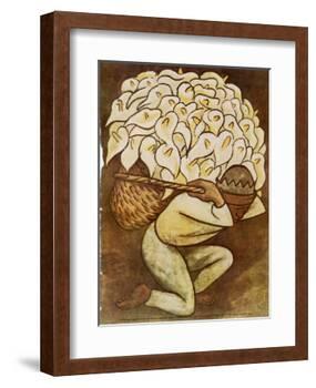 El Vendedora De Alcatraces-Diego Rivera-Framed Art Print