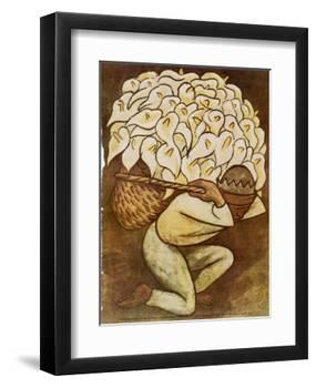 El Vendedora De Alcatraces-Diego Rivera-Framed Art Print