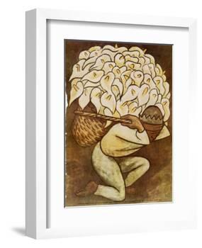 El Vendedora De Alcatraces-Diego Rivera-Framed Art Print