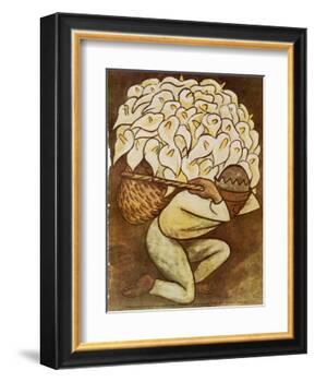 El Vendedora De Alcatraces-Diego Rivera-Framed Art Print