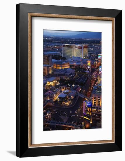 Elaborate Casinos and Hotels Along the Strip, Las Vegas, Nevada-David Wall-Framed Photographic Print