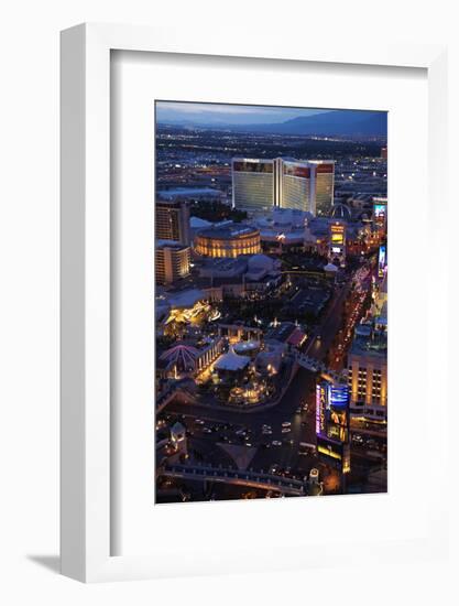 Elaborate Casinos and Hotels Along the Strip, Las Vegas, Nevada-David Wall-Framed Photographic Print