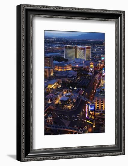 Elaborate Casinos and Hotels Along the Strip, Las Vegas, Nevada-David Wall-Framed Photographic Print