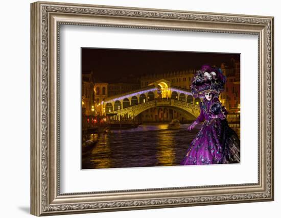 Elaborate Costume for Carnival Festival, Venice, Italy-Jaynes Gallery-Framed Photographic Print