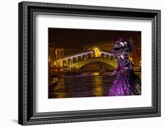 Elaborate Costume for Carnival Festival, Venice, Italy-Jaynes Gallery-Framed Photographic Print