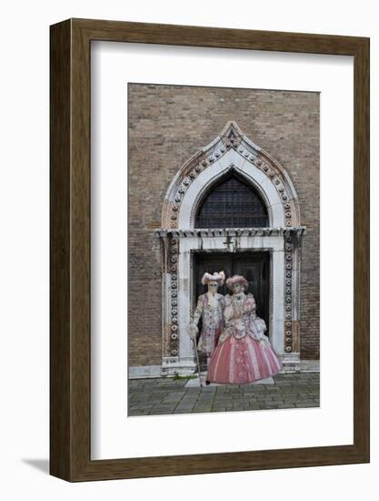 Elaborate Costume for Carnival, Venice, Italy-Darrell Gulin-Framed Photographic Print