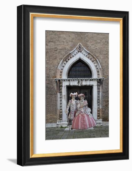 Elaborate Costume for Carnival, Venice, Italy-Darrell Gulin-Framed Photographic Print