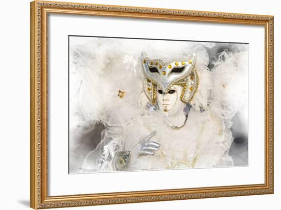 Elaborate Costume for Carnival, Venice, Italy-Darrell Gulin-Framed Photographic Print