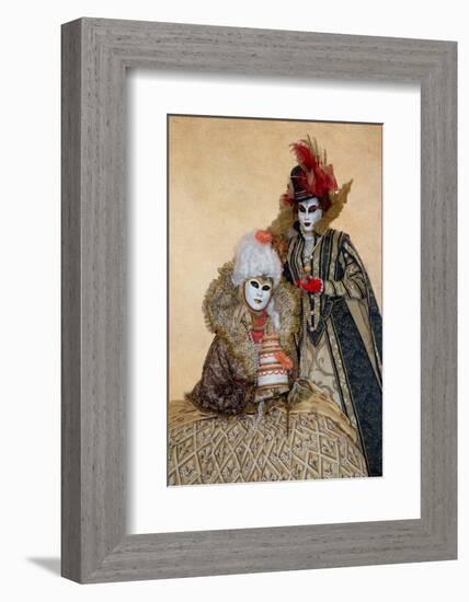 Elaborate Costume for Carnival, Venice, Italy-Darrell Gulin-Framed Photographic Print