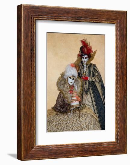 Elaborate Costume for Carnival, Venice, Italy-Darrell Gulin-Framed Photographic Print