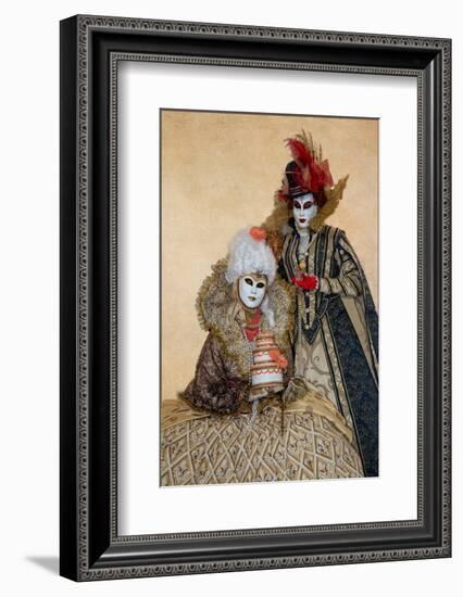 Elaborate Costume for Carnival, Venice, Italy-Darrell Gulin-Framed Photographic Print