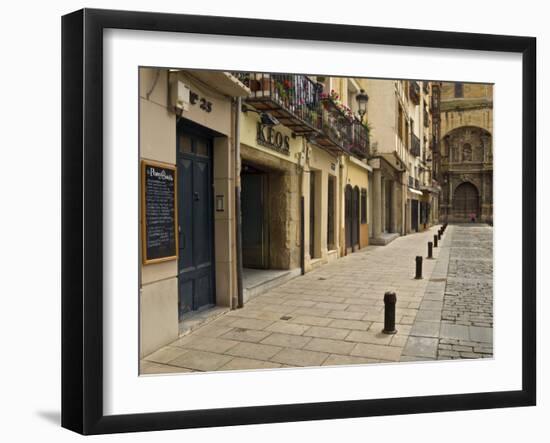 Elaborate door of a cathedral, Logrono, La Rioja, Spain-Janis Miglavs-Framed Photographic Print