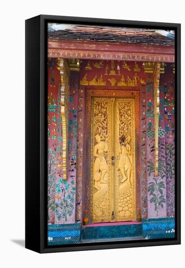 Elaborate Gilded Temple Door and Glass Mosaic on Exterior Wall-null-Framed Premier Image Canvas