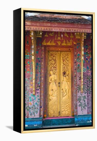 Elaborate Gilded Temple Door and Glass Mosaic on Exterior Wall-null-Framed Premier Image Canvas