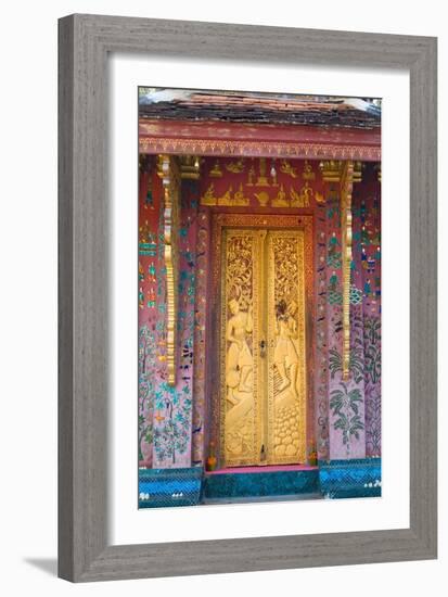 Elaborate Gilded Temple Door and Glass Mosaic on Exterior Wall-null-Framed Photographic Print